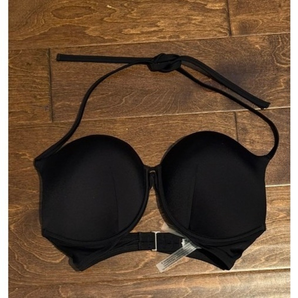 Victoria's Secret Black Halter Push-Up Bikini Top 34DD